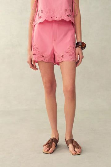Felix Eyelet Shorts in Pima Cotton Poplin