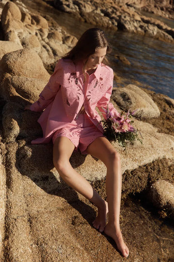 Éloïse Eyelet Shirt in Pima Cotton Poplin
