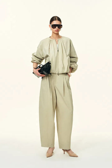 Sana Parachute Bomber Jacket in Cotton Nylon Blend