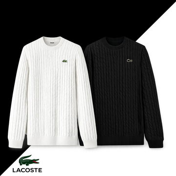 Regular Fit Knit Jumper with Embroidered Crocodile Logo