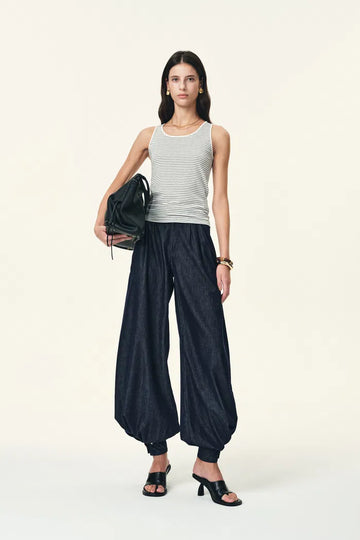 Skye Striped U Neck Racerback Tank Top in Soft Stretch Knit