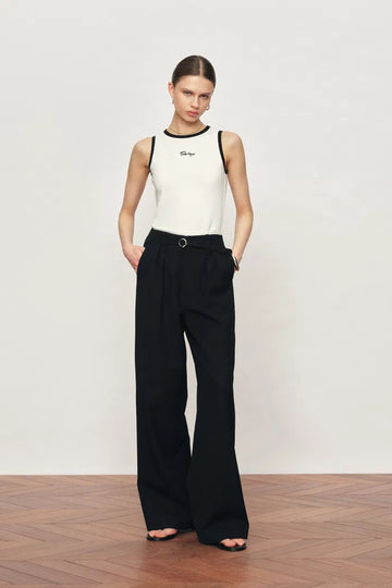 Xena Racerback Contrast Trim Racerback Sleeveless Tank Top in Cotton