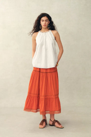 Hazel Halter Neck Sleeveless Top in Cotton