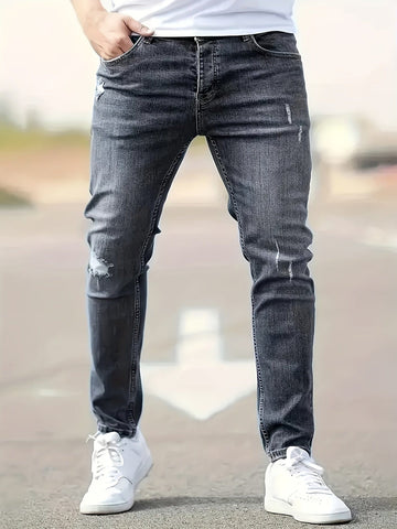 Alex | Men's Slim Stretch Jeans – Ripped Style